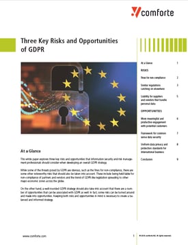 three key risks and opportunities of GDPR